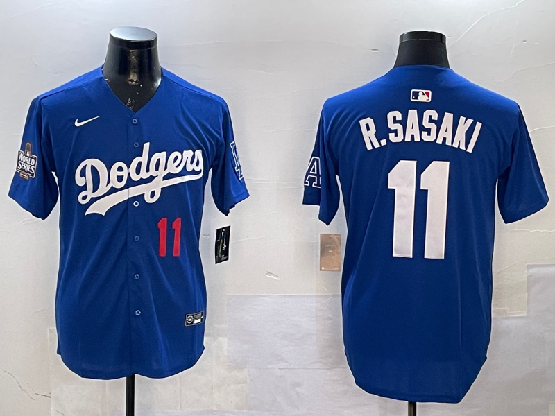 Men Los Angeles Dodgers #11 R Sasaki blue 2025 MLB nike jersey style 14->los angeles dodgers->MLB Jersey